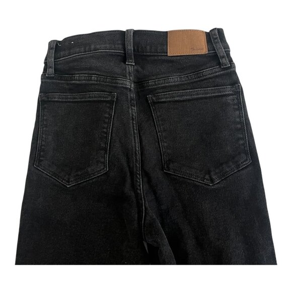 Madewell Cali Demi-Boot Jeans Black Wash Raw-Hem Edition Zipper Pockets Size 26 - Picture 3 of 7